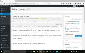 Wordpress-Editor mit Funktions-Buttons