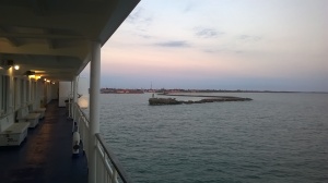 Hafeneinfahrt Liepaja mit  der Stena  Nordica