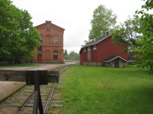 Blick in die Außenanlagen des Eisenbahnmuseums