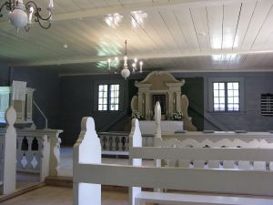 Innenansicht der restaurierten Kirche in Turaida