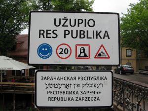 keine Kontrolle an der Grenze zu Republik Užupis
